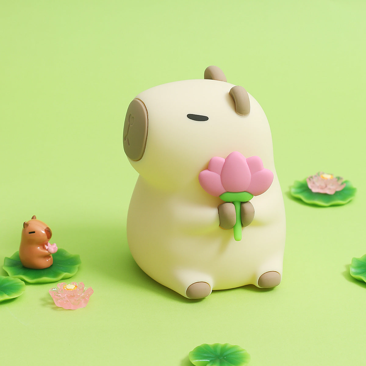 Satsus® Flower Capybara Squishy Silicone Night Light - Perfect Gift for Kids and Girls