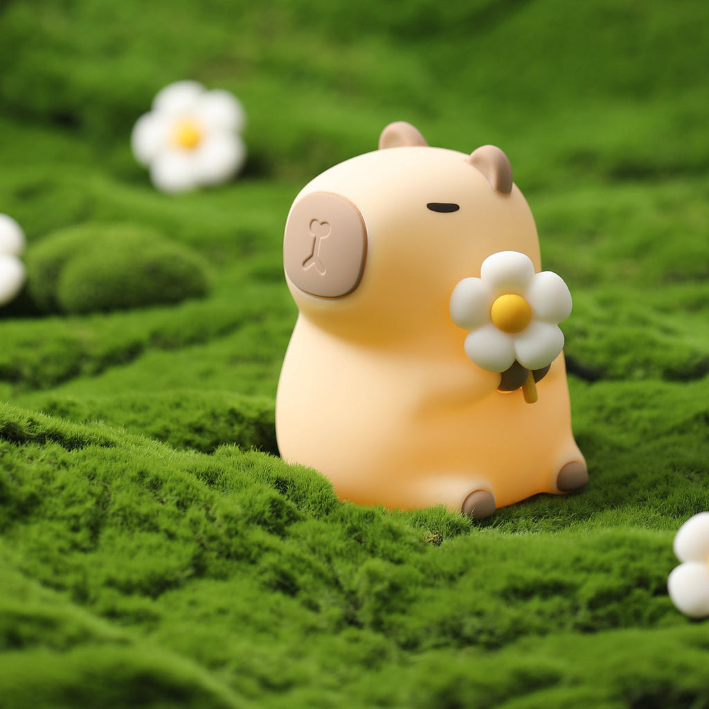 Satsus® Flower Capybara Squishy Silicone Night Light - Perfect Gift for Kids and Girls