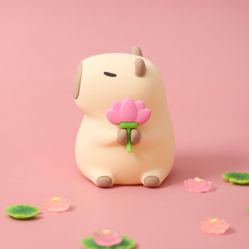 Satsus® Flower Capybara Squishy Silicone Night Light - Perfect Gift for Kids and Girls