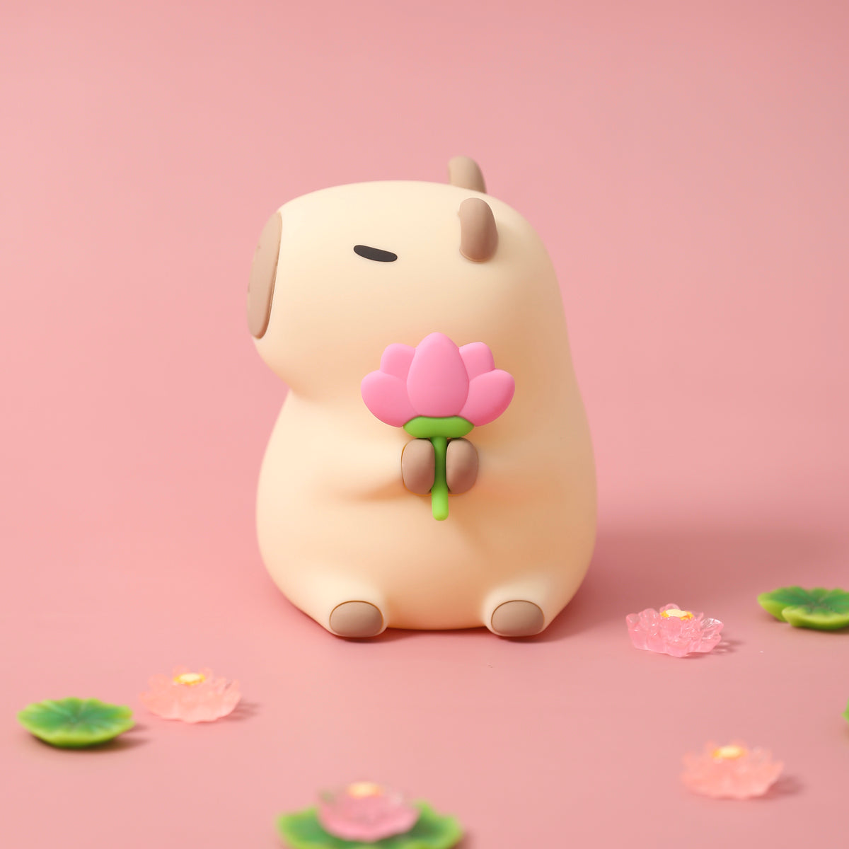 Satsus® Flower Capybara Squishy Silicone Night Light - Perfect Gift for Kids and Girls