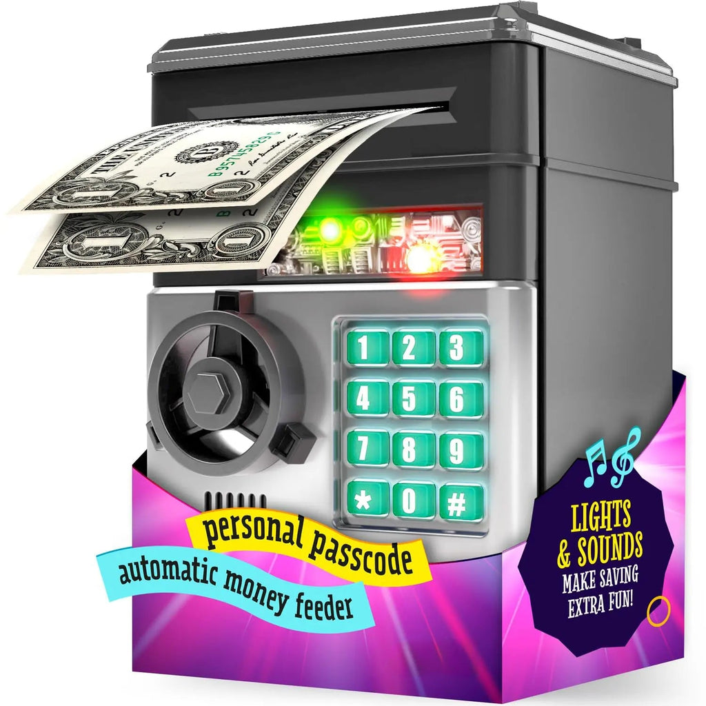 Electronic ATM Piggy Bank — Digital Display, Password Protected, Coin Slot, Bill Feeder, Realistic Sounds, Kids Gift