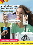 Mini Selfie Stick Foldable 3 in 1 Extendable Grip Phone Shooting Tripod Stand with BT Remote Control