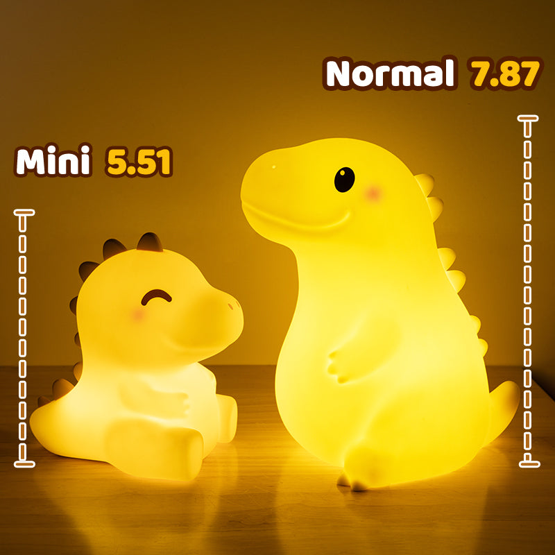 Satsus® Squishy Silicone Smiley Giant Dinosaur LED Night Light - Perfect Gift for Kids and Girls