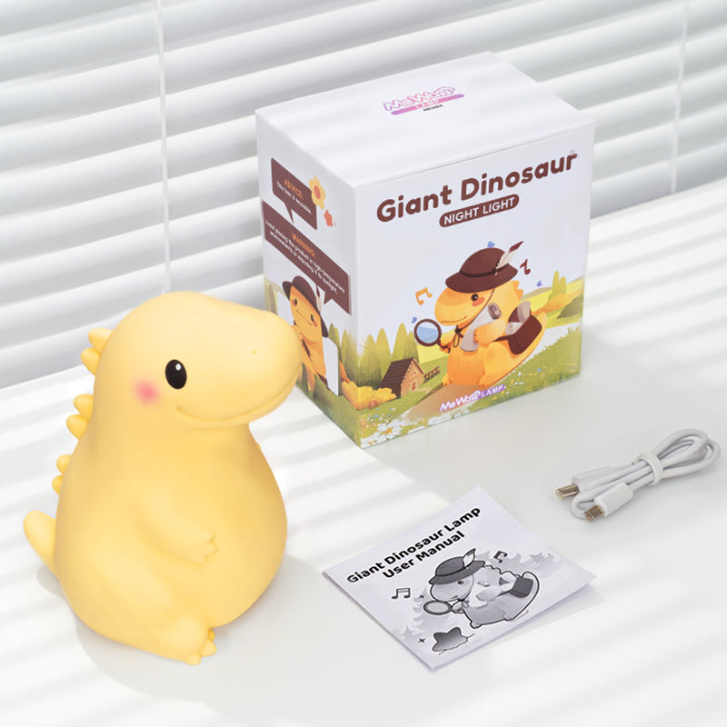 Satsus® Squishy Silicone Smiley Giant Dinosaur LED Night Light - Perfect Gift for Kids and Girls