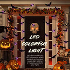 Lighted 3D Flying Bat Halloween Wall Decorations