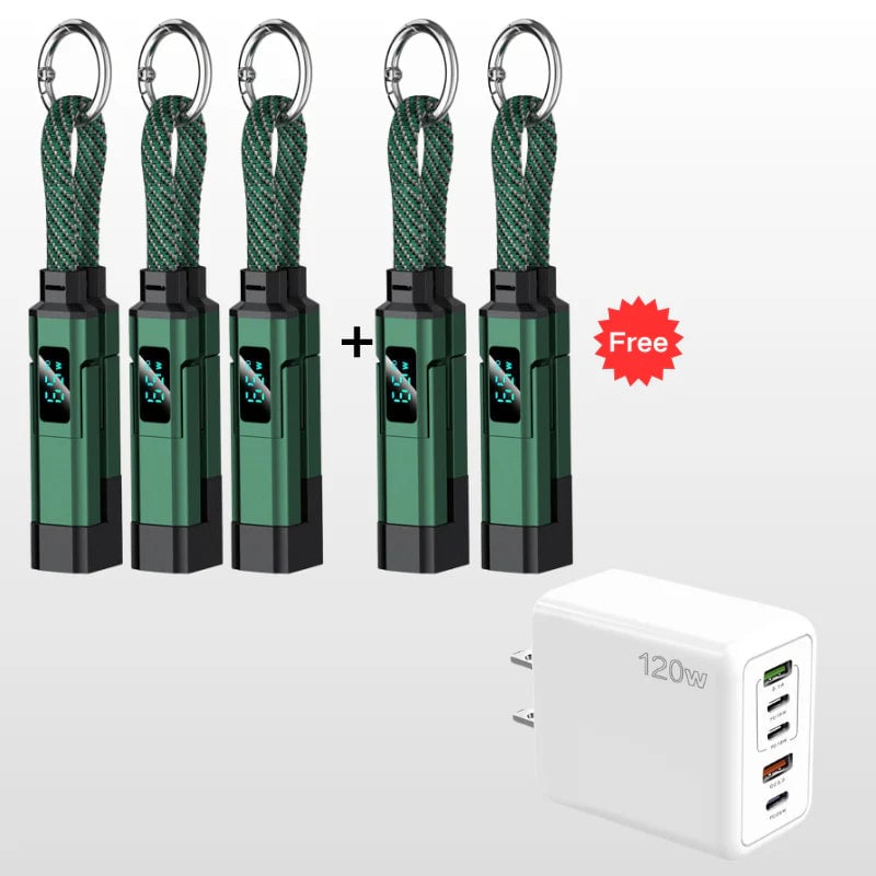 4-in-1 Digital Display Keychain Charging Cable
