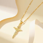 Sculpted Detail Crucifix Pendant