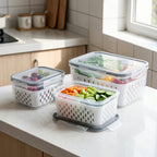 Fridge Organizer — Clear, Stackable, BPA-Free, Produce Saver, Food Storage, Refrigerator Bin