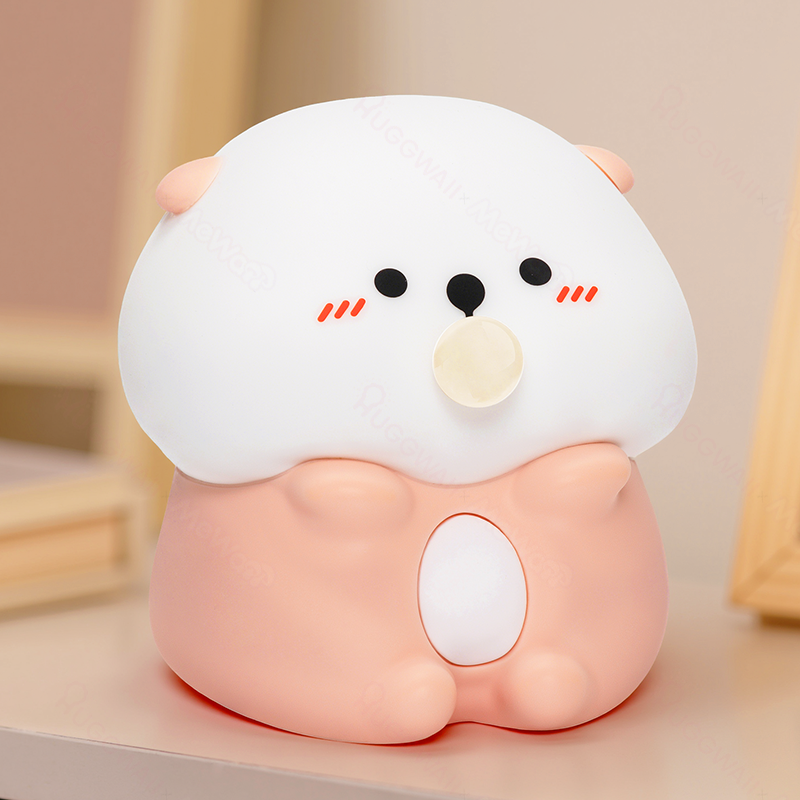 Satsus® Otter Bubble Blowing Baby Squishy Silicone Night Light Soft Glow Adorable Funny Perfect for Gift