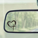 Minimalist Heart Cross Decal