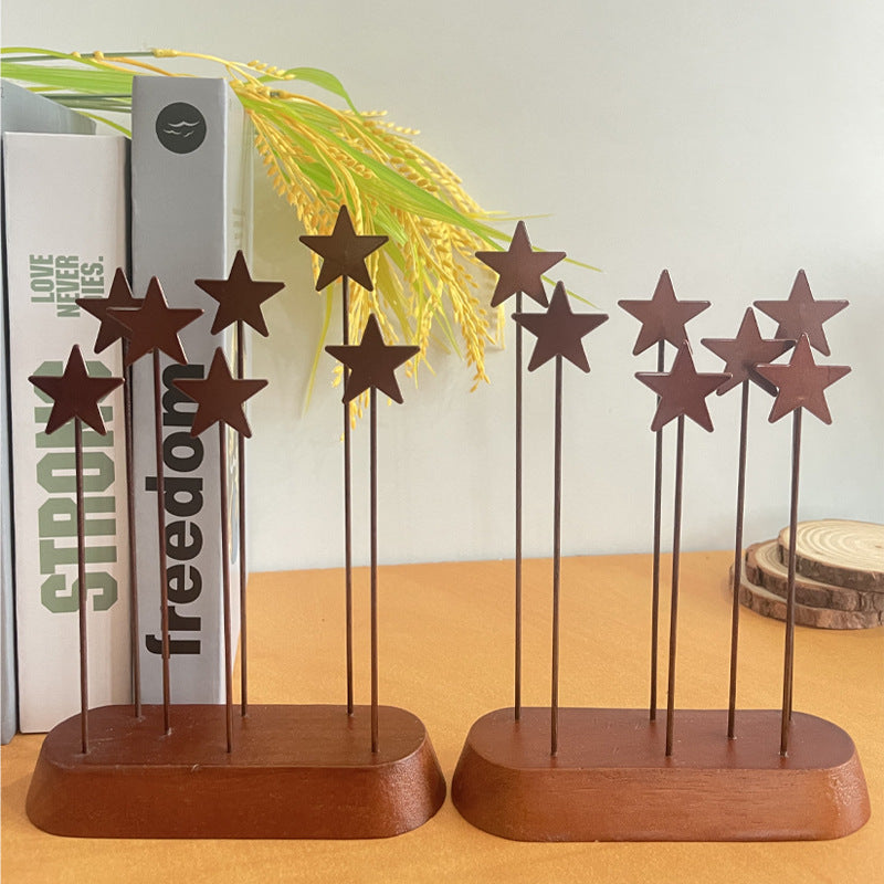 Christmas decoration set, metal stars and wooden plants