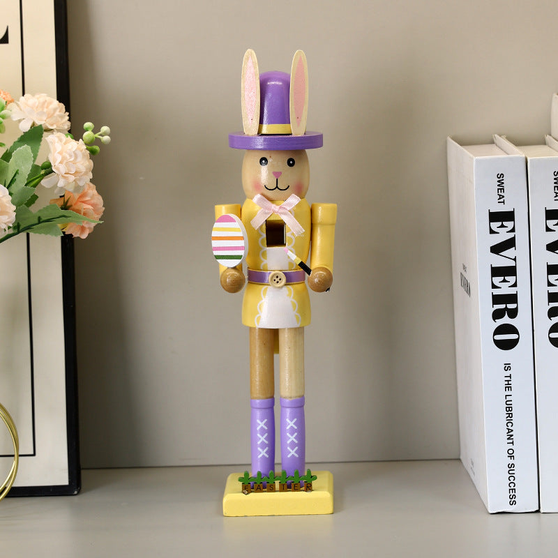 Decorative nutcracker figure in rabbit design