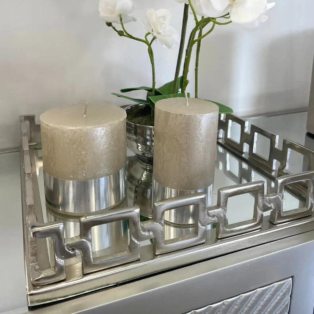 Rectangular Nickel Mirrored Tray
