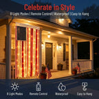 4 x 2.3 Ft Lighted Rag American Flag Banner -  USA 250th Celebration