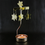 Rotating metal candle holder, 6.7x6.7x17.5 cm
