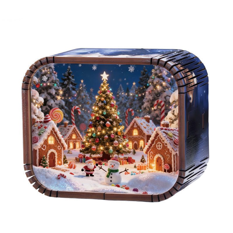 Wooden mini music box, Christmas edition
