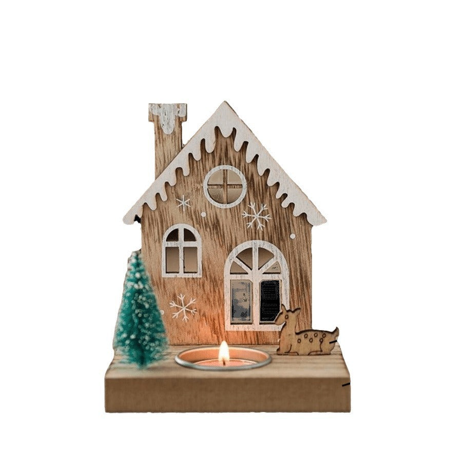 Decorative wooden candle holder in Scandinavian style