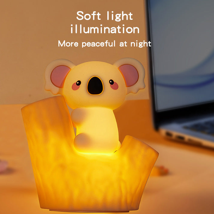Satsus® Mini Koala on Tree Branch Silicone Squishy Night Light Cute Perfect Gift