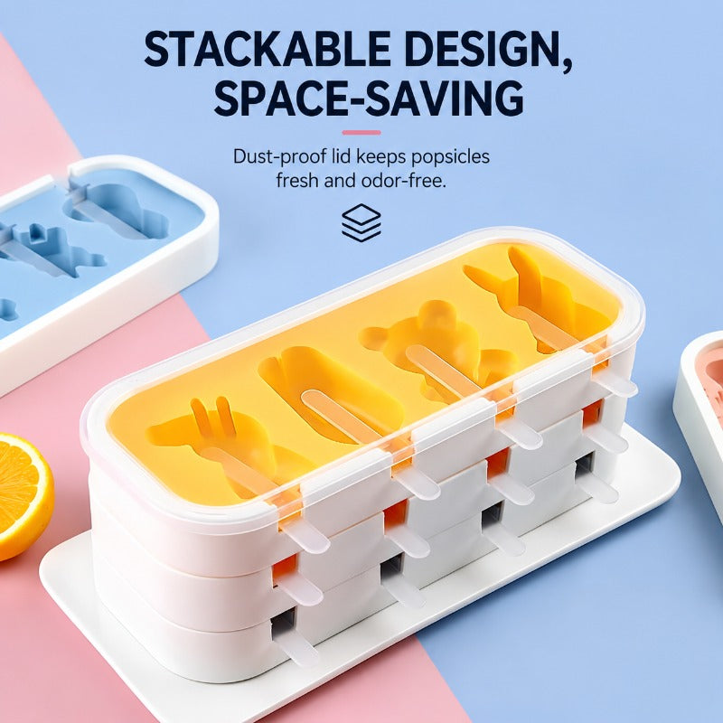 Stackable Lidded Ice Pop Maker