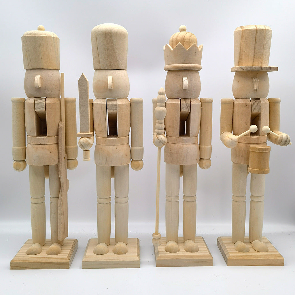 Nutcracker figure made of wood, 38 cm, unpainted