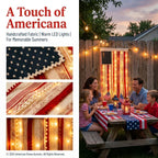 4 x 2.3 Ft Lighted Rag American Flag Banner -  USA 250th Celebration
