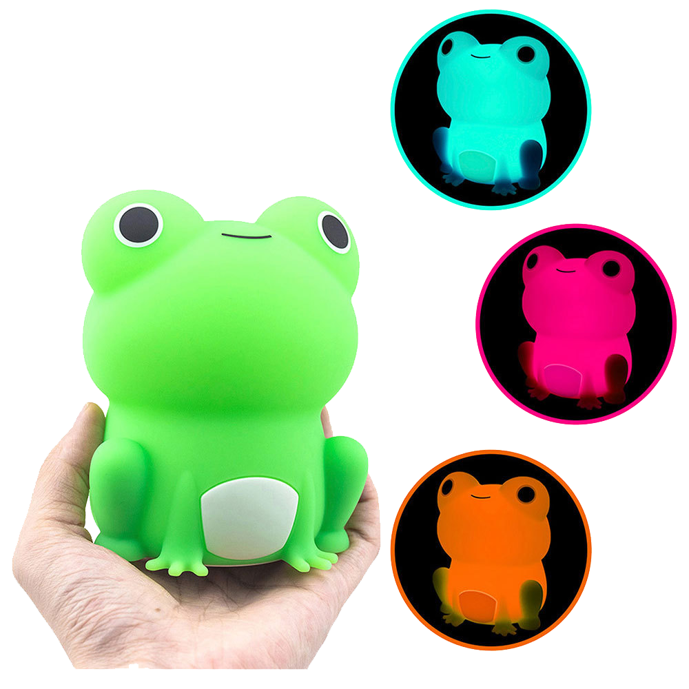 Satsus® Squishy Silicone Peculiar Frog LED Night Light - Perfect Gift for Kids and Girls
