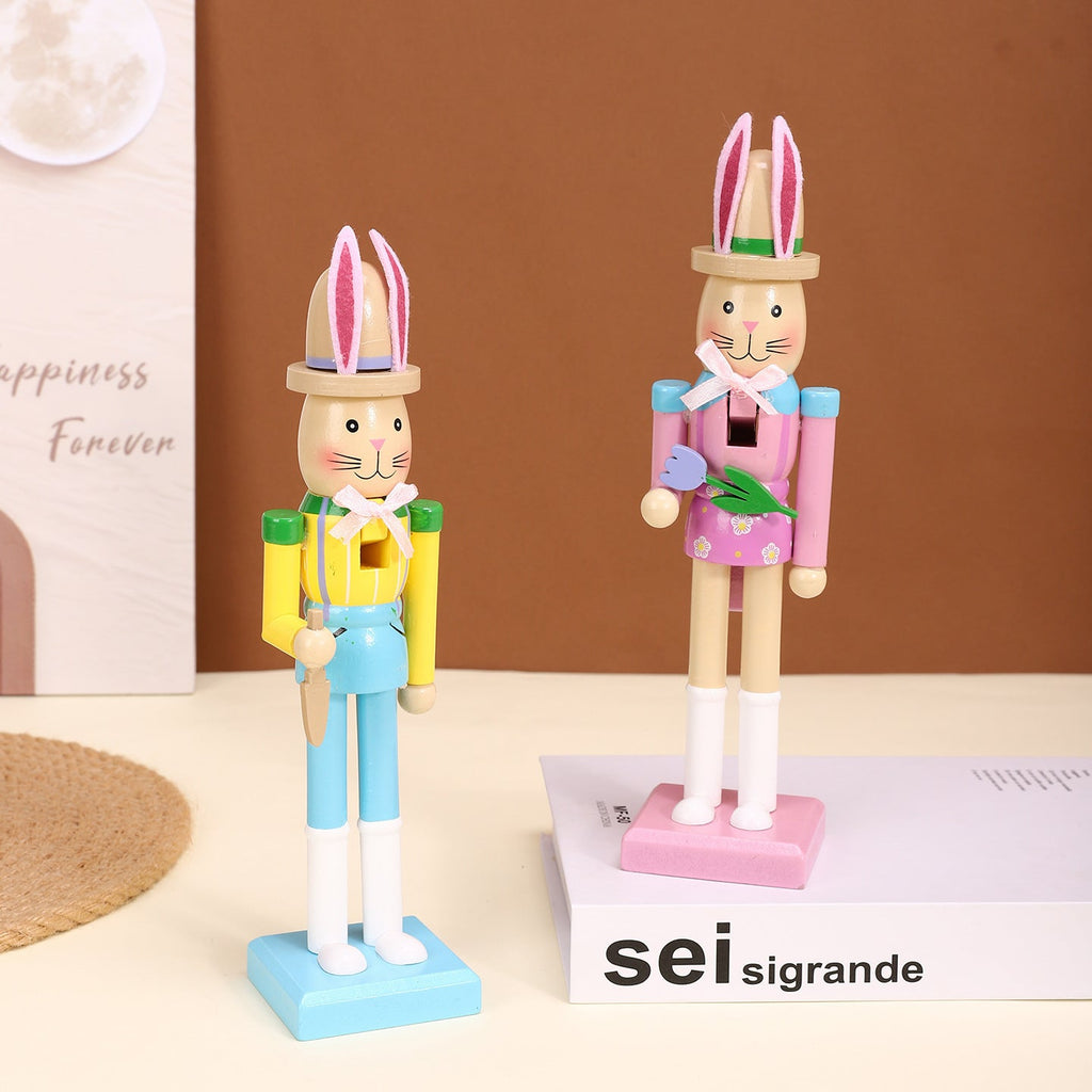 Easter Nutcracker Figure, Rabbit, Wood