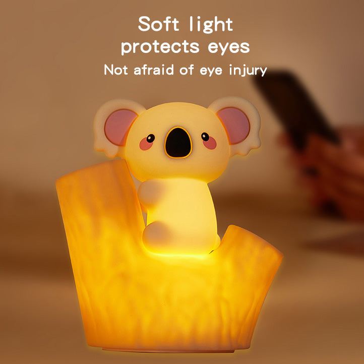Satsus® Mini Koala on Tree Branch Silicone Squishy Night Light Cute Perfect Gift
