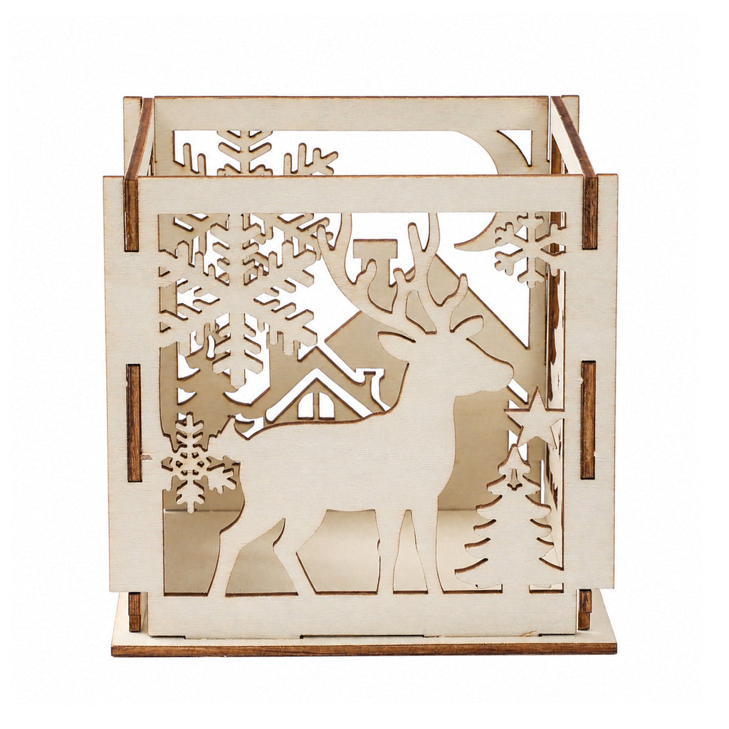 Christmas wooden lampshade decoration