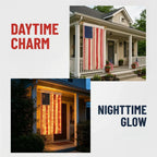 4 x 2.3 Ft Lighted Rag American Flag Banner -  USA 250th Celebration