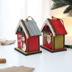 Decorative Retro Wooden Hut with Christmas Design