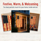 4 x 2.3 Ft Lighted Rag American Flag Banner -  USA 250th Celebration