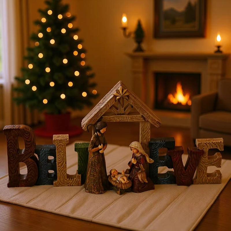 Decorative Christmas Nativity figure made of resin