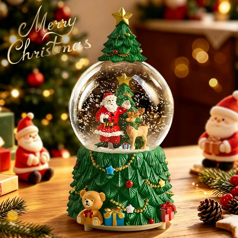 Decorative Christmas Music Box with Snow Globe