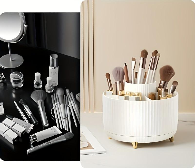 Satsus| GlamSpin – 360° Rotating Makeup & Desk Organiser with 5 Compartments