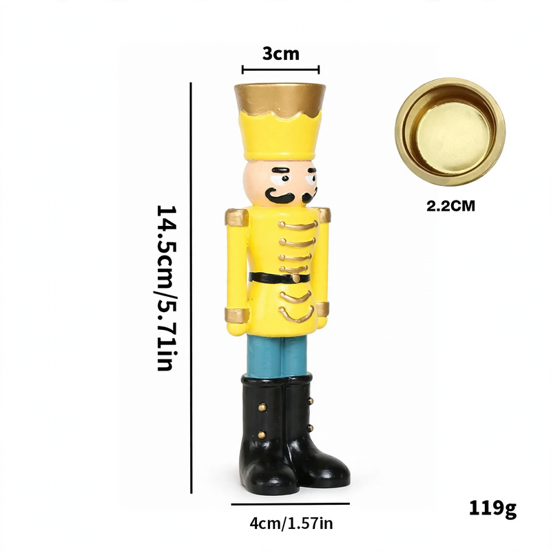 Decorative nutcracker candle holder made of resin
