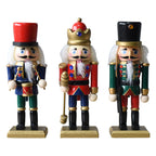 3-piece set wooden nutcracker soldiers, 15 cm