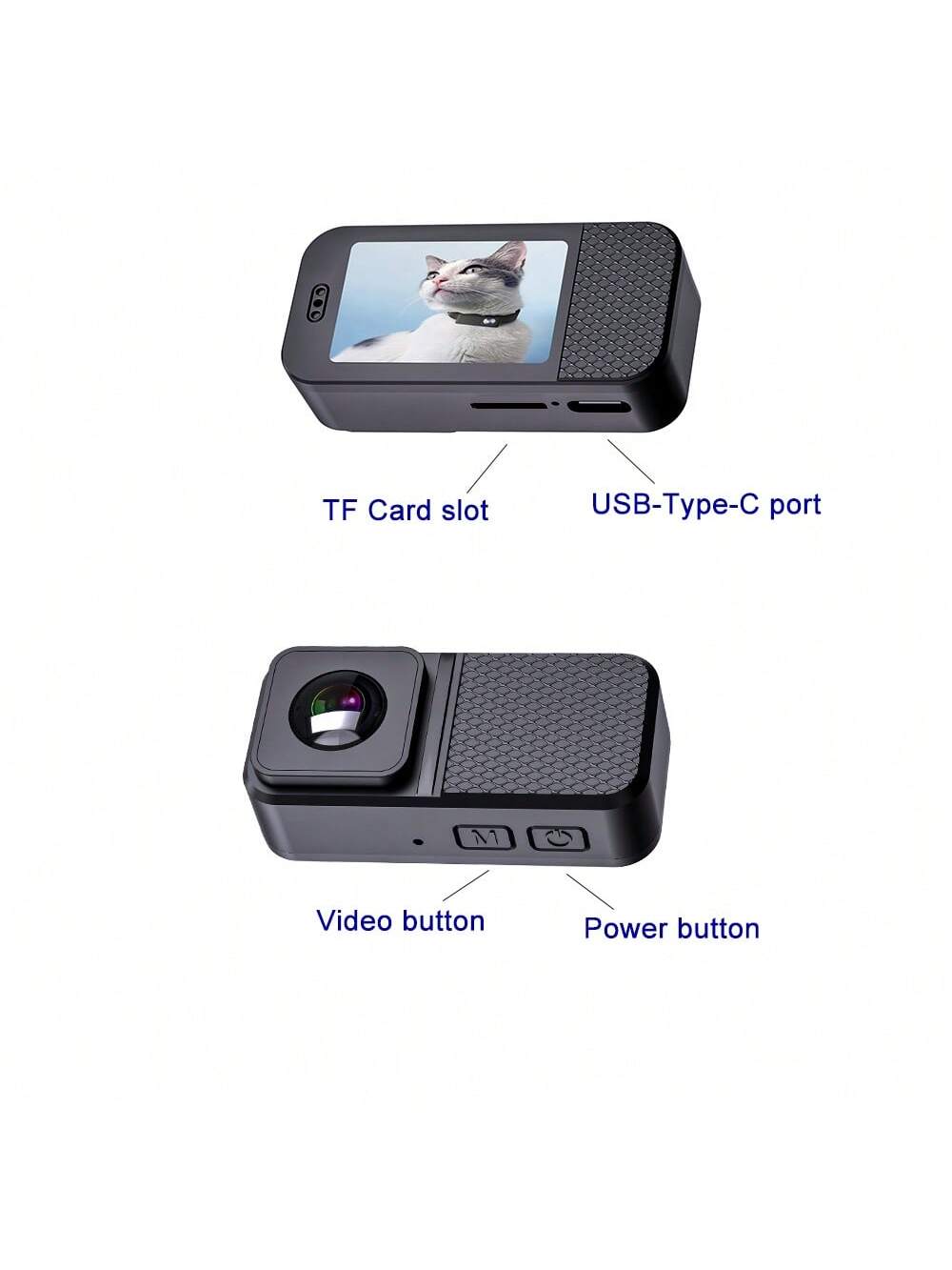 Satsus| Portable 160° Pet Camera for Cats & Dogs with 1080P HD Video – 32GB