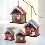 Decorative Retro Wooden Hut with Christmas Design