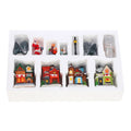 LED-lit Christmas village house, 10-piece set