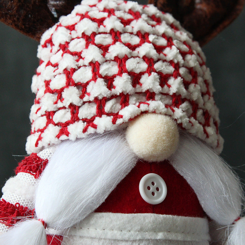 Christmas Elf Figure with Antler Hat, Standing