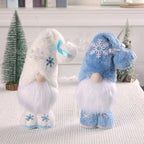 Standing Christmas Elf Figure with Snowflake Design