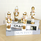 Nutcracker soldiers made of wood, set for Christmas decoration
