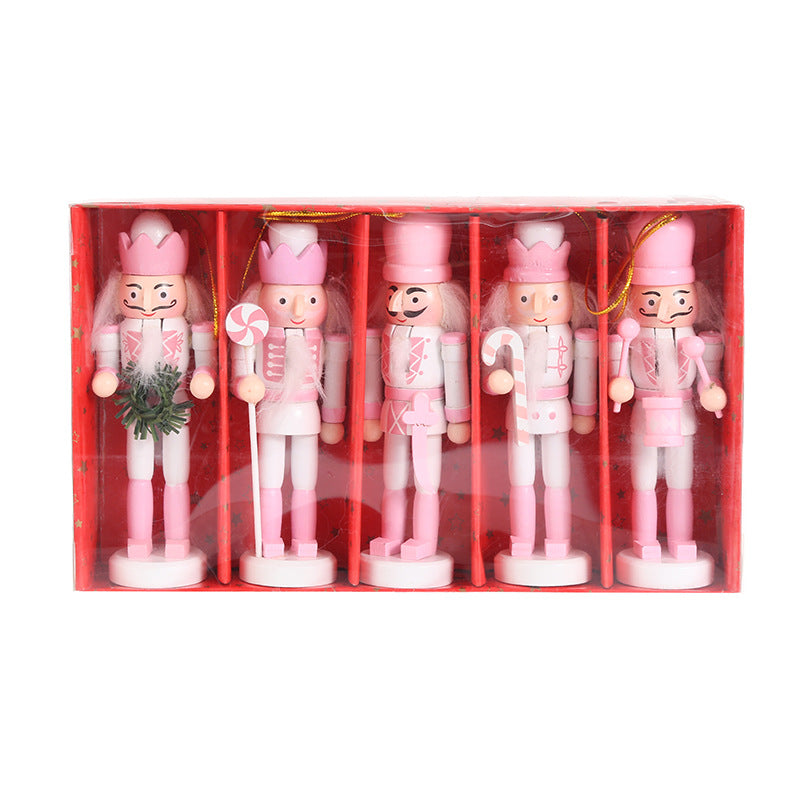 Wooden nutcracker, 12 cm, Pink