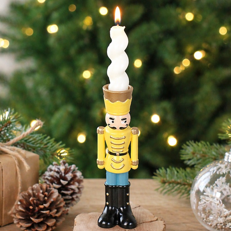 Decorative nutcracker candle holder made of resin