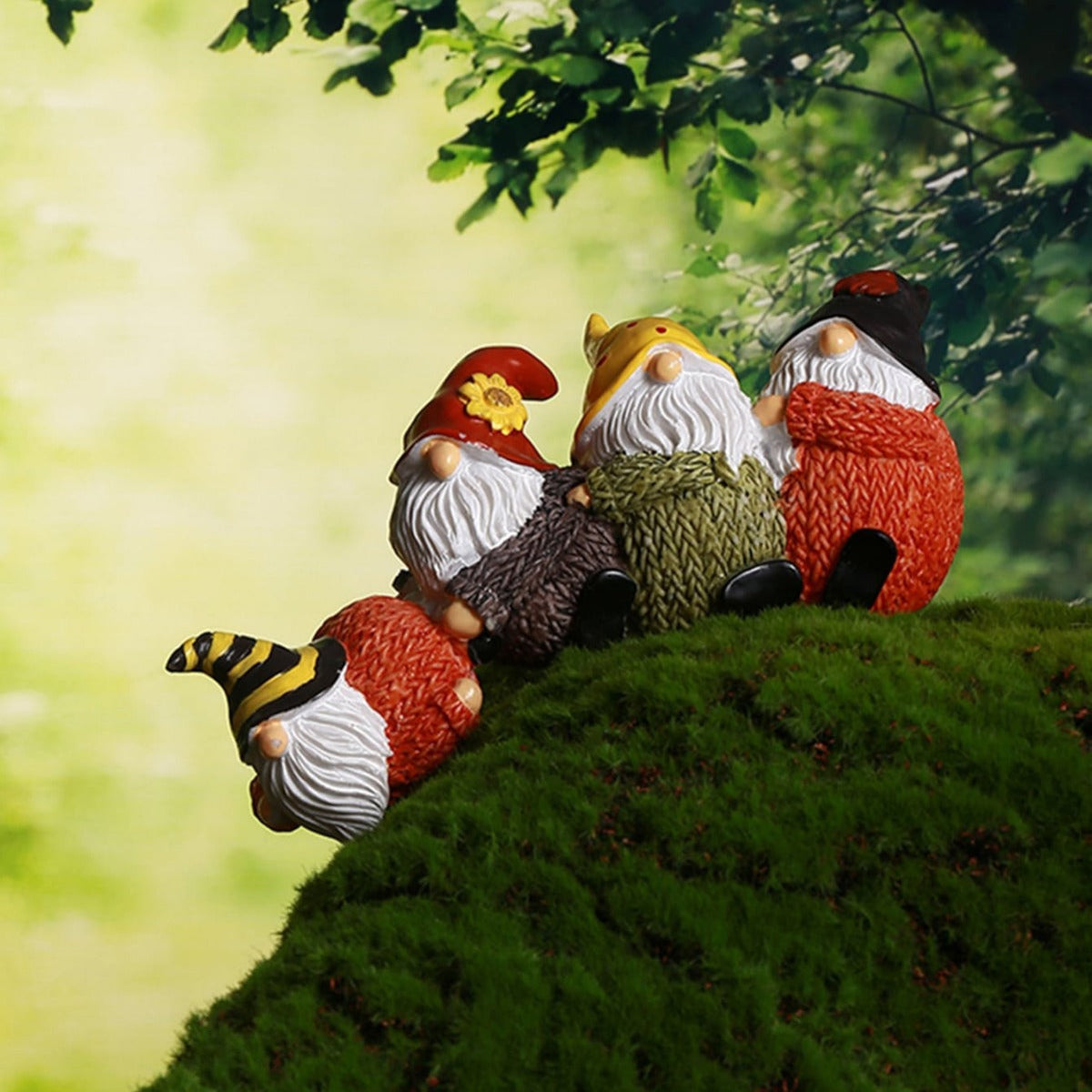 Decorative gnome or bear figures made of resin