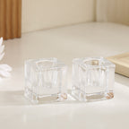Modern glass candle holder for taper candles