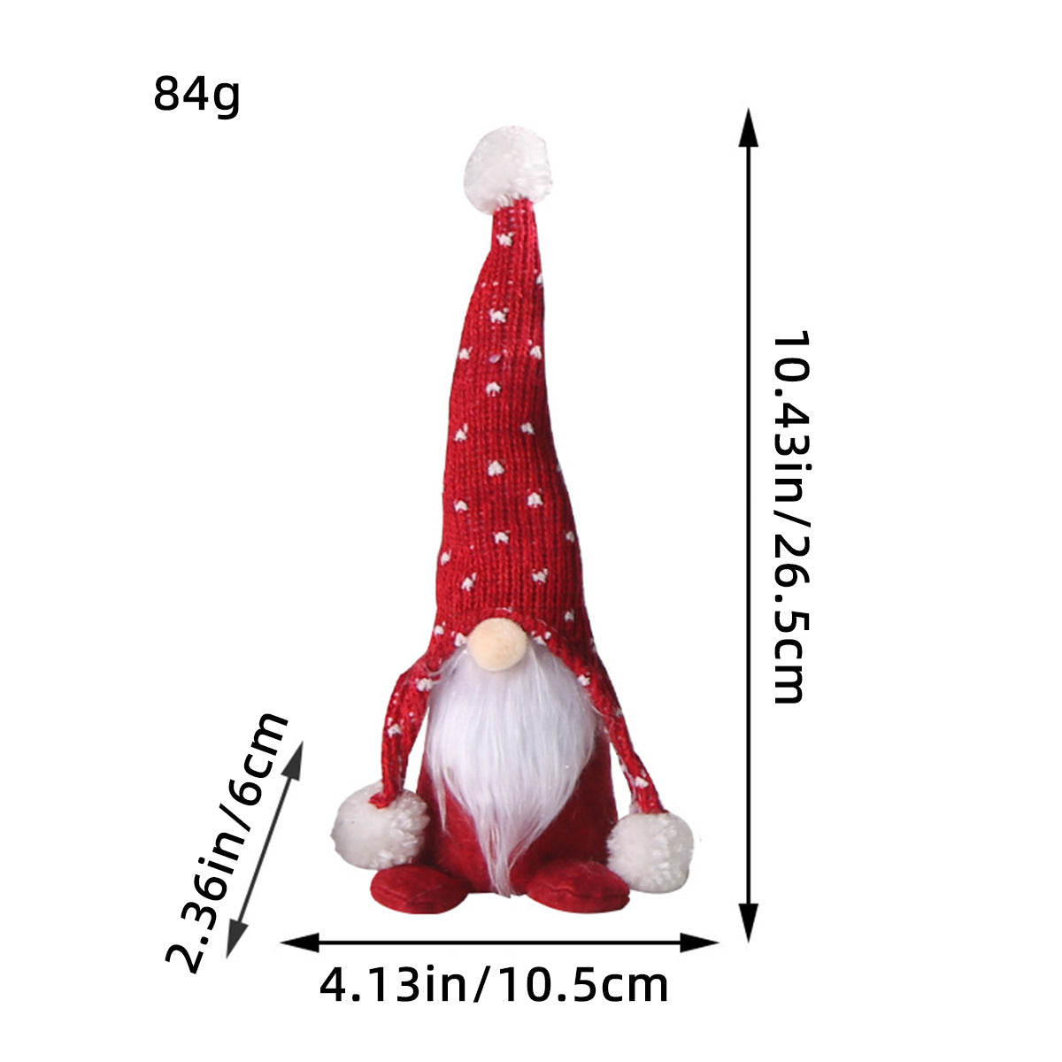 Gnome figure with knit hat and pompom, standing
