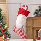 Large Christmas stocking with gnome design
