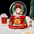 Christmas snow globe with light and music